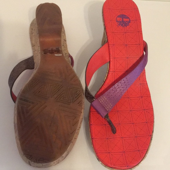 Great Timberland Red/Pur/Bn Leather Sandals - Picture 6 of 6